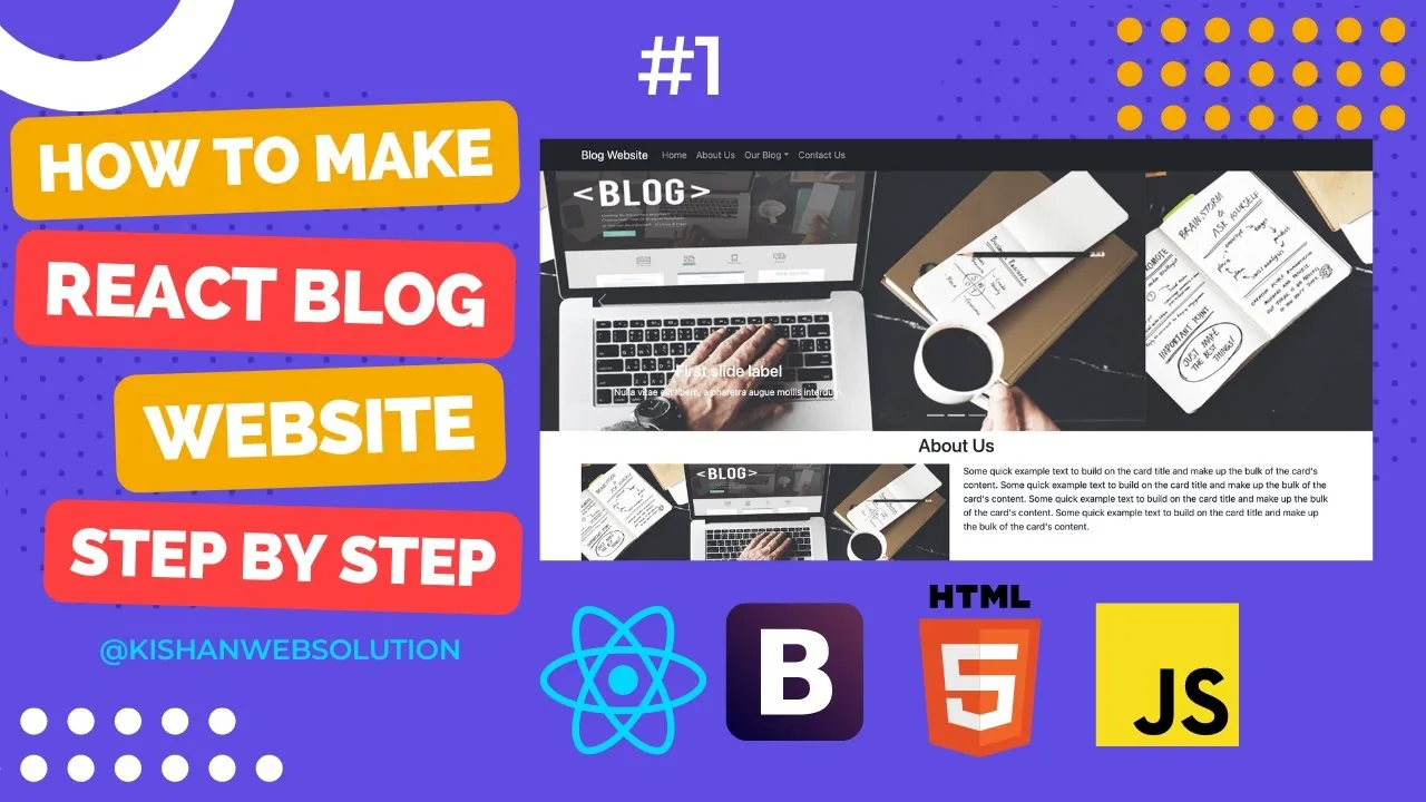 React Blog Website Design Tutorial With Code in Hindi Part 1